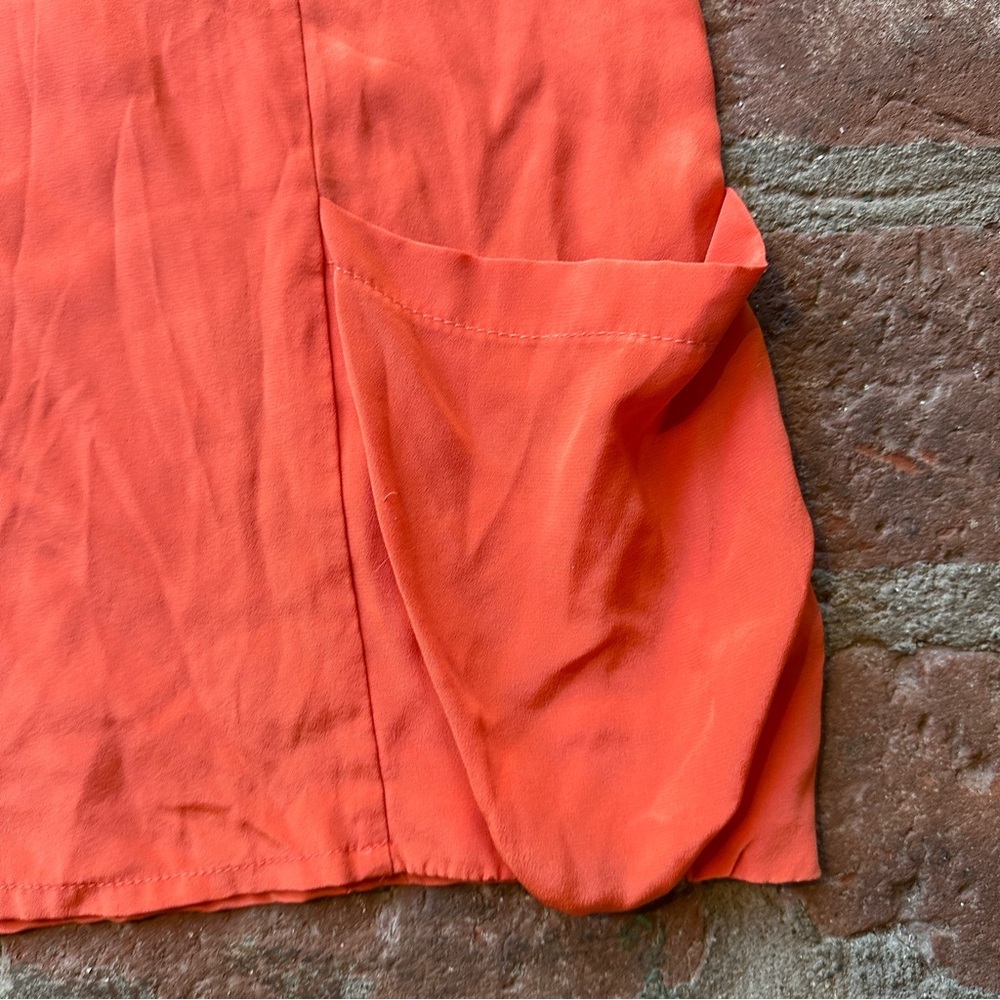 Bianca Coletti Size Small Orange Mini Dress Beach Cover Up Silk Tunic Resortwear - Picture 4 of 16